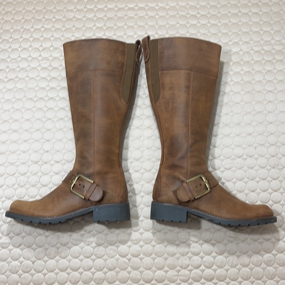 🌱 Clarks Leather Buckle Knee Boots - Picture 7 of 11